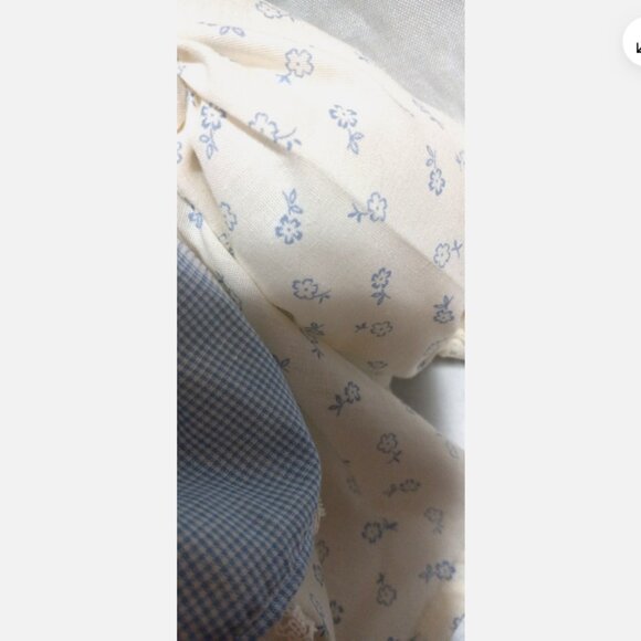 Handmade Cloth Bunny Rabbit Doll Blue Bonnet Dress Vintage Style Soft Plush USA - Picture 3 of 4